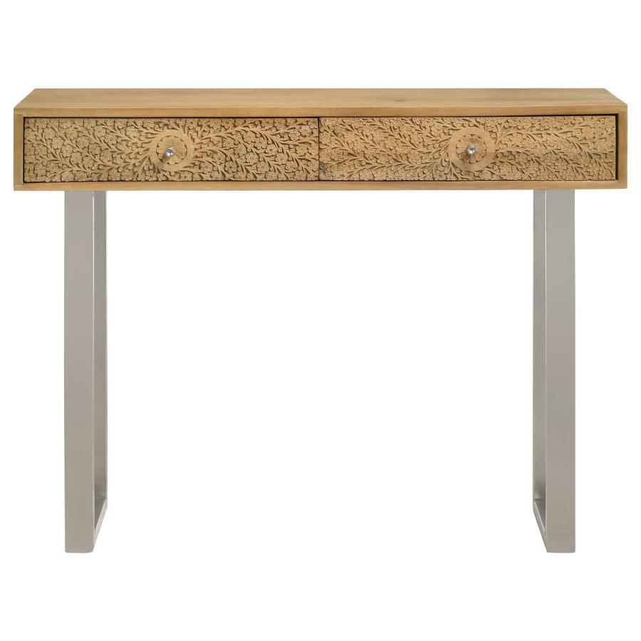 Draco - 2-Drawer Console Table Hand Carved Details - Natural - Urban Living Furniture (Los Angeles, CA)