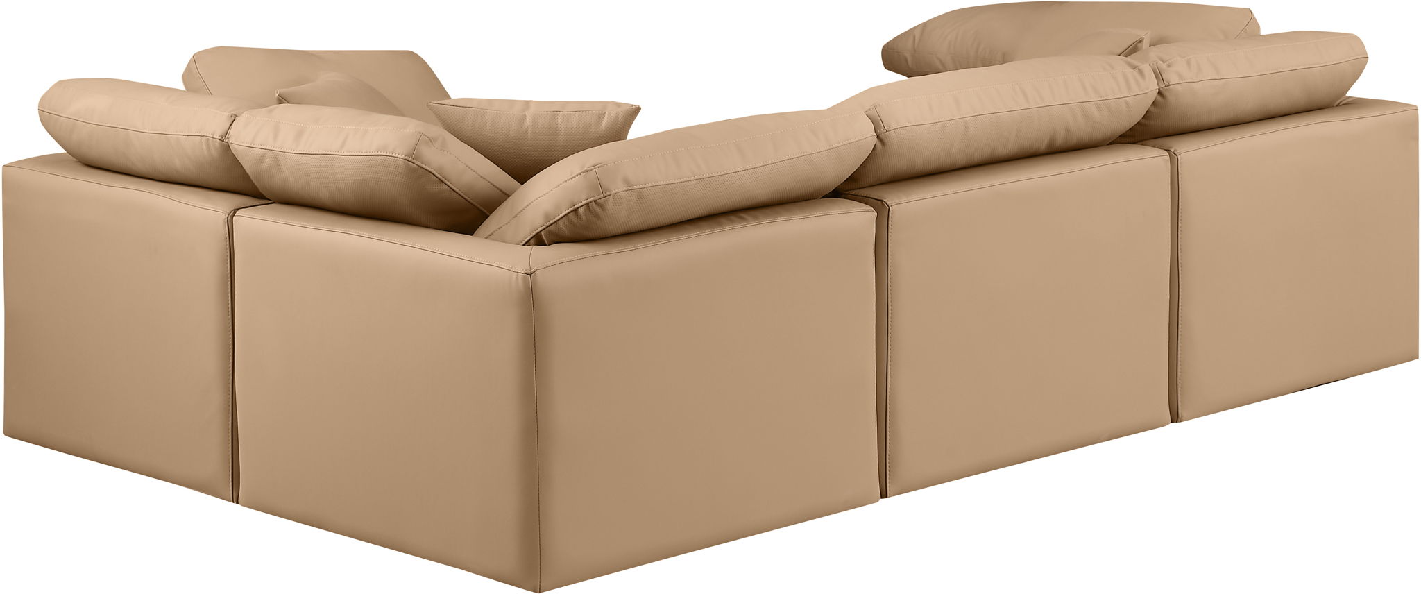Indulge - Faux Leather 4 Piece Modular Corner Sectional - Tan - Urban Living Furniture (Los Angeles, CA)