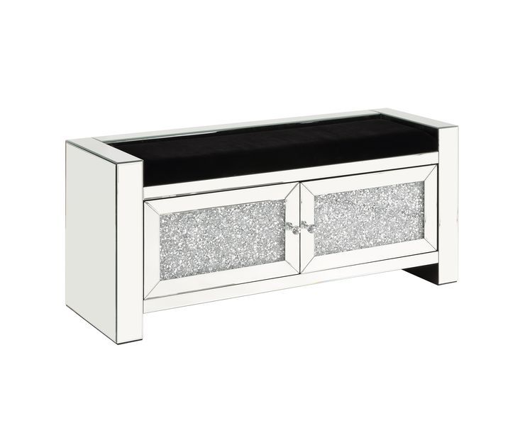 Noralie - Bench - Mirrored & Faux Diamonds - 22" - Urban Living Furniture (Los Angeles, CA)