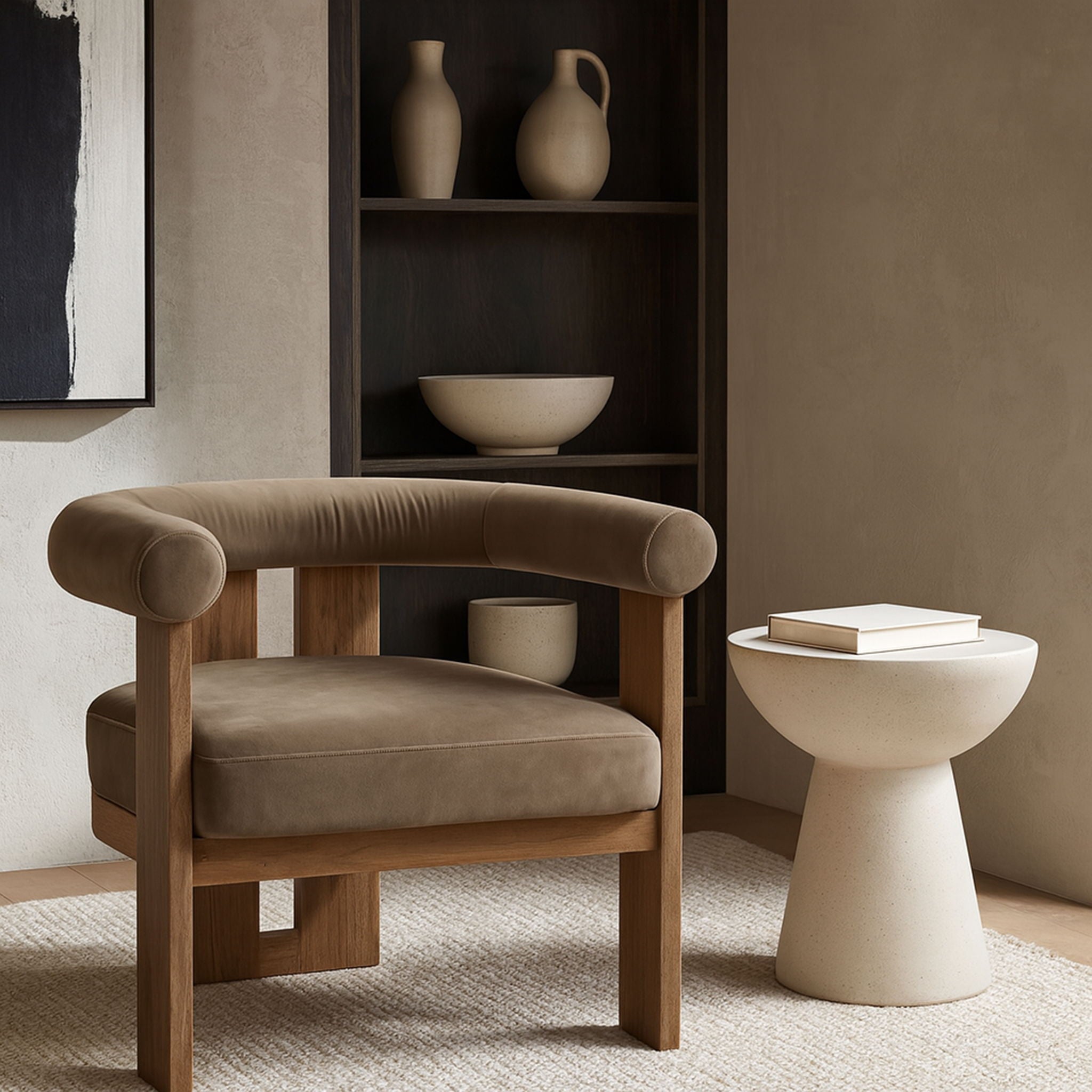 Arienzo - Performance Fabric Upholstered Accent Chair - Walnut Base - Urban Living Furniture (Los Angeles, CA)
