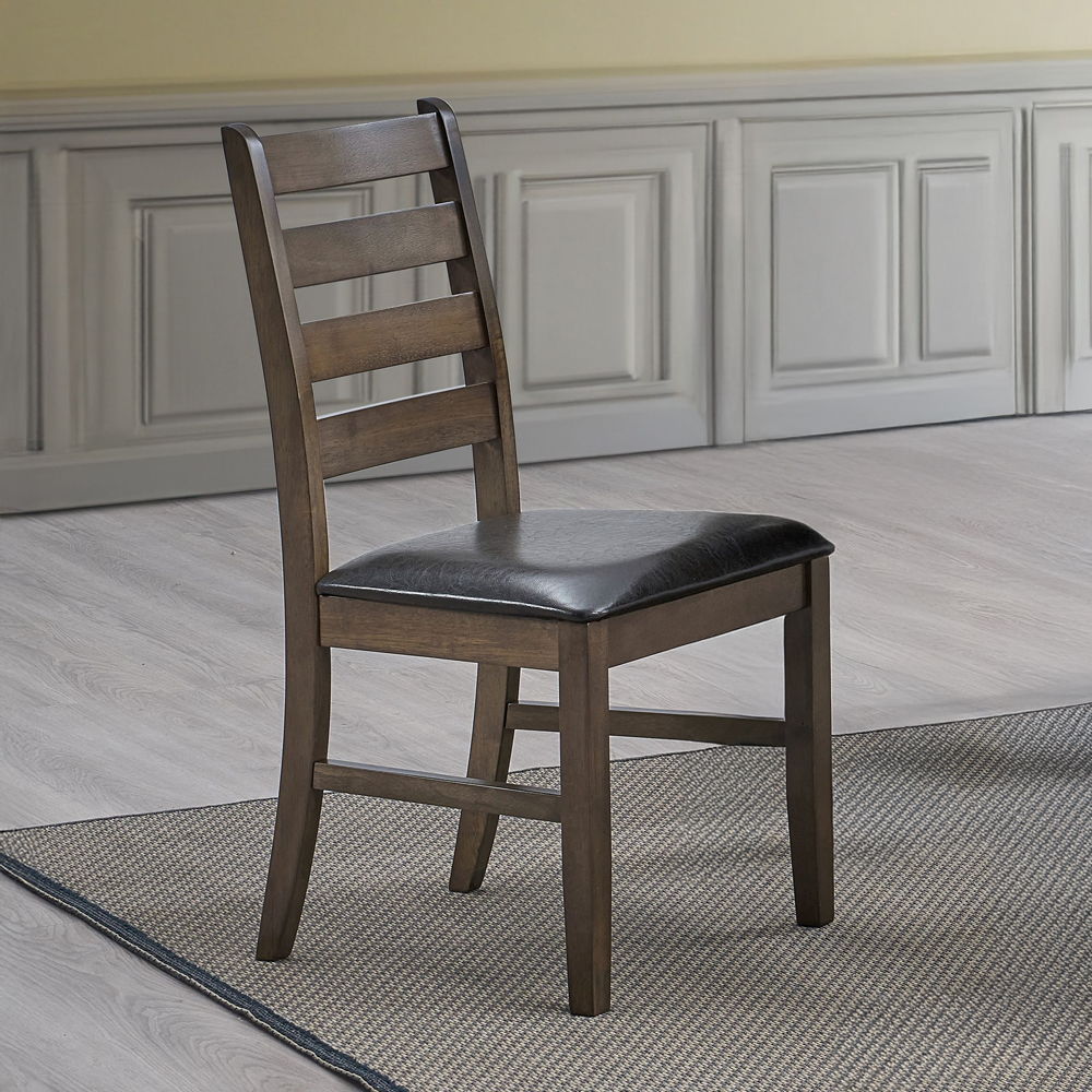 Damica - Side Chair (Set of 2) - Brown Synthetic Leather & Walnut - Urban Living Furniture (Los Angeles, CA)
