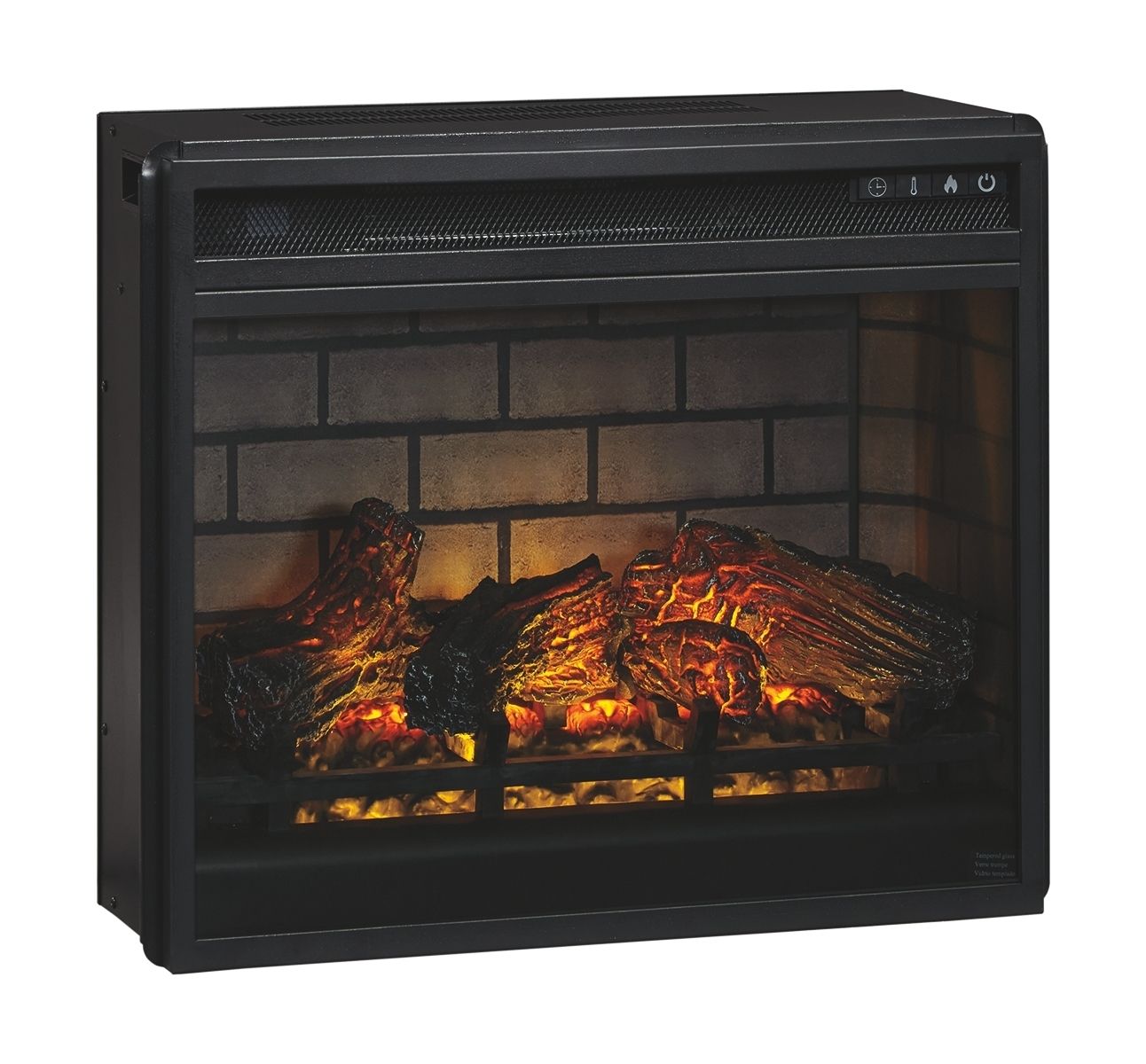 Willowton - Whitewash - 2 Pc. - 64" TV Stand with Faux Firebrick Fireplace Insert - Urban Living Furniture (Los Angeles, CA)