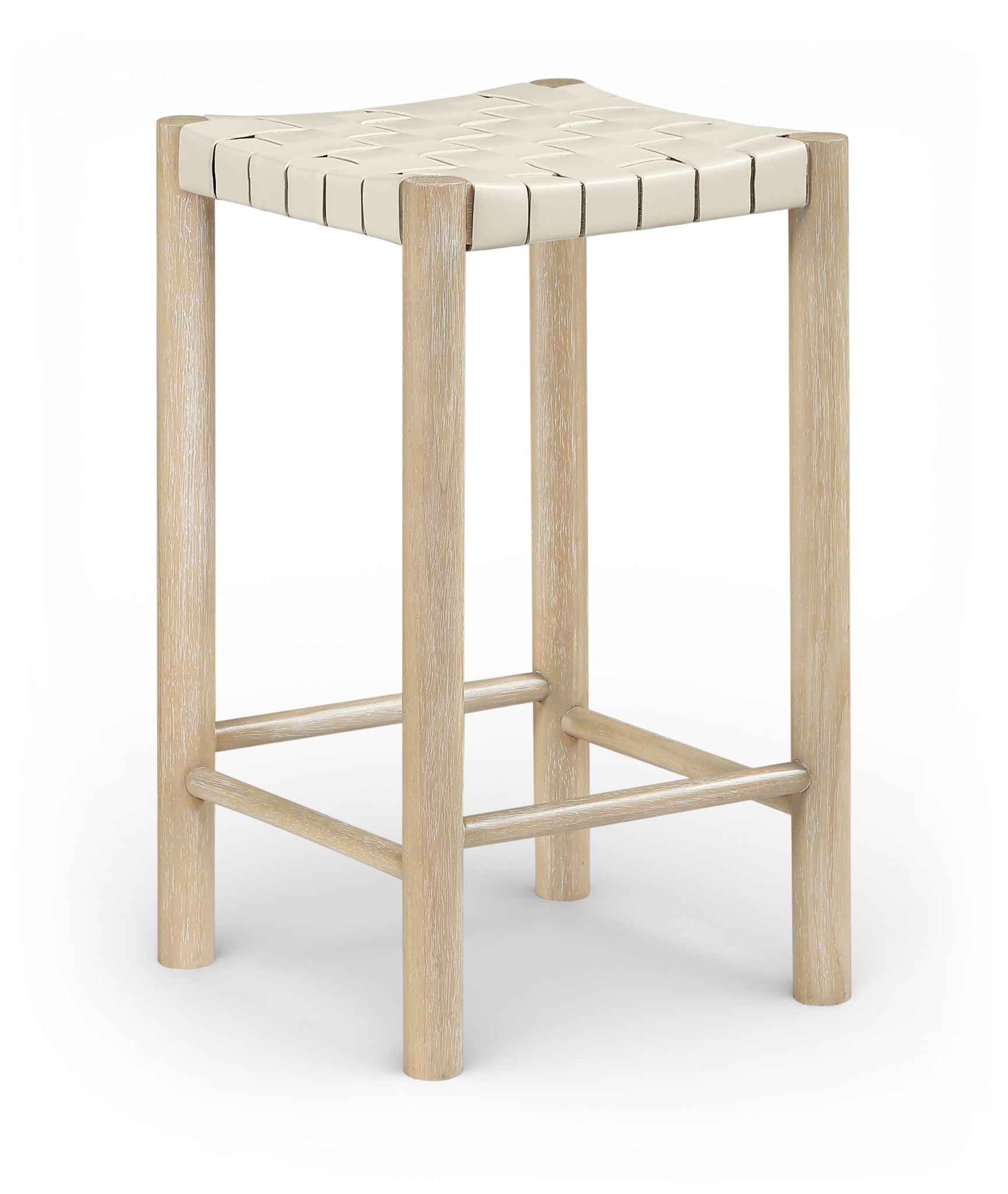 Entwine - Vegan Leather Upholstered Backless Counter Stool - Painted Natural - Urban Living Furniture (Los Angeles, CA)