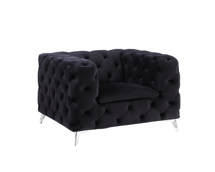 Phifina - Chair - Black Velvet - Urban Living Furniture (Los Angeles, CA)