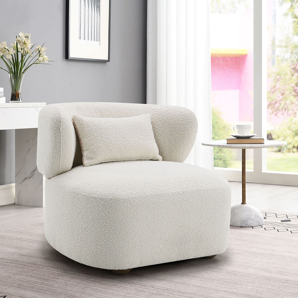 Darius - Accent Chair With Pillow - Beige Boucle - Urban Living Furniture (Los Angeles, CA)