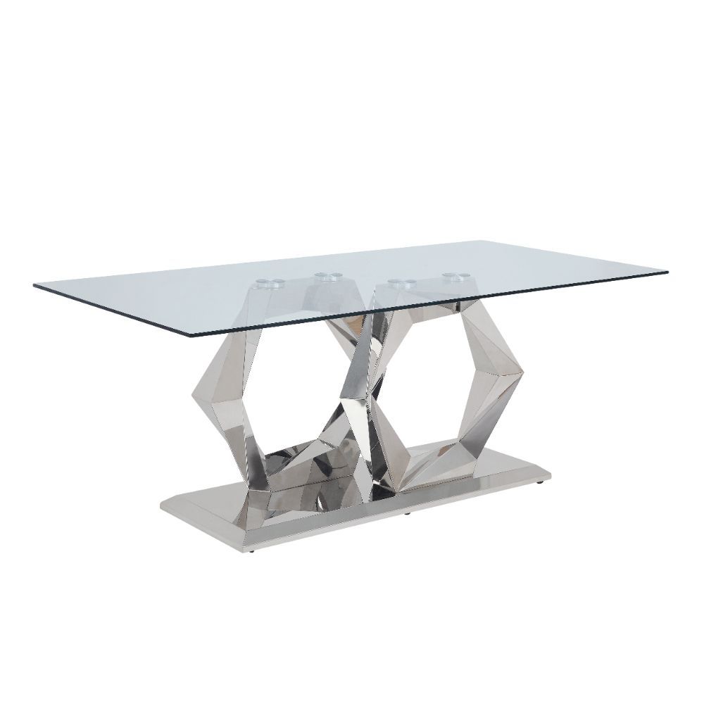 Gianna - Dining Table - Clear Glass Top & Stainless Steel - Urban Living Furniture (Los Angeles, CA)