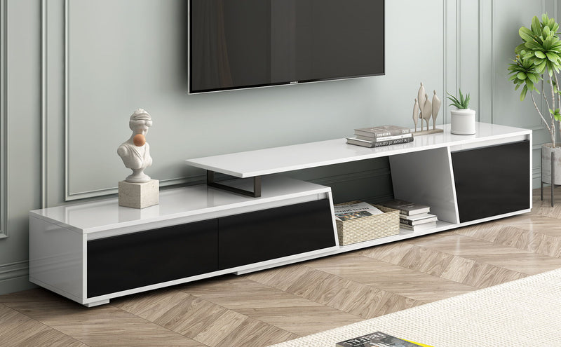 Minimalist Rectangle Extendable TV Cabinet With 2 Drawers And 1 Cabinet