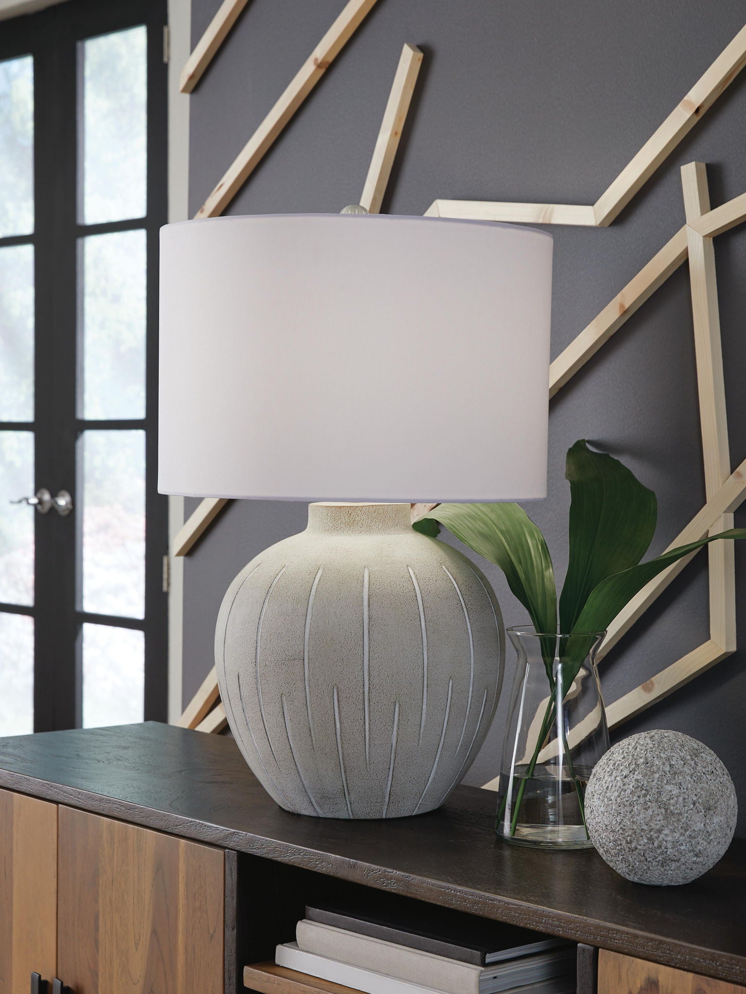 Calbert - Poly Table Lamp - Warm Gray - Urban Living Furniture (Los Angeles, CA)