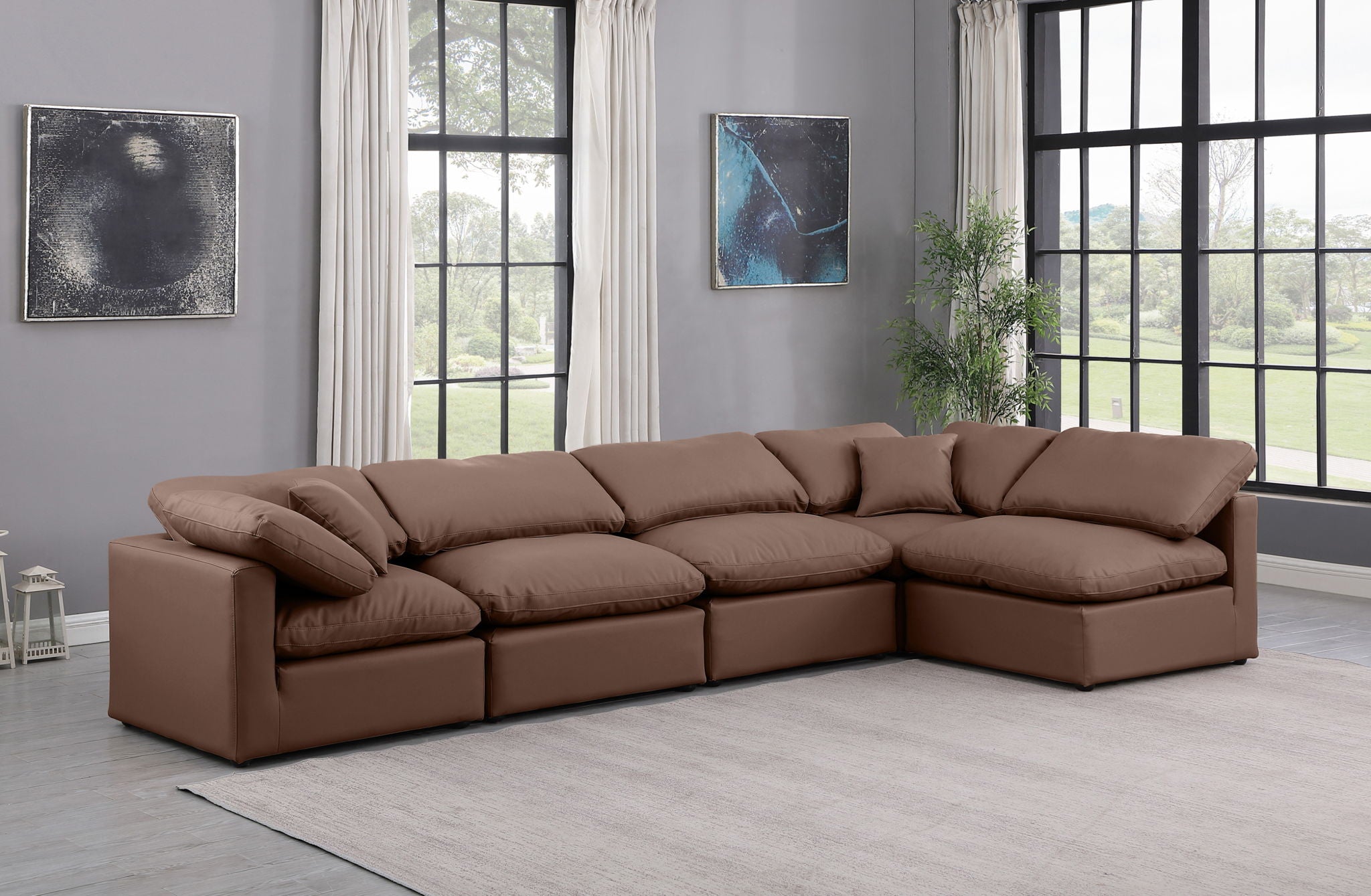 Indulge - Faux Leather 5 Piece Modular Sectional - Urban Living Furniture (Los Angeles, CA)
