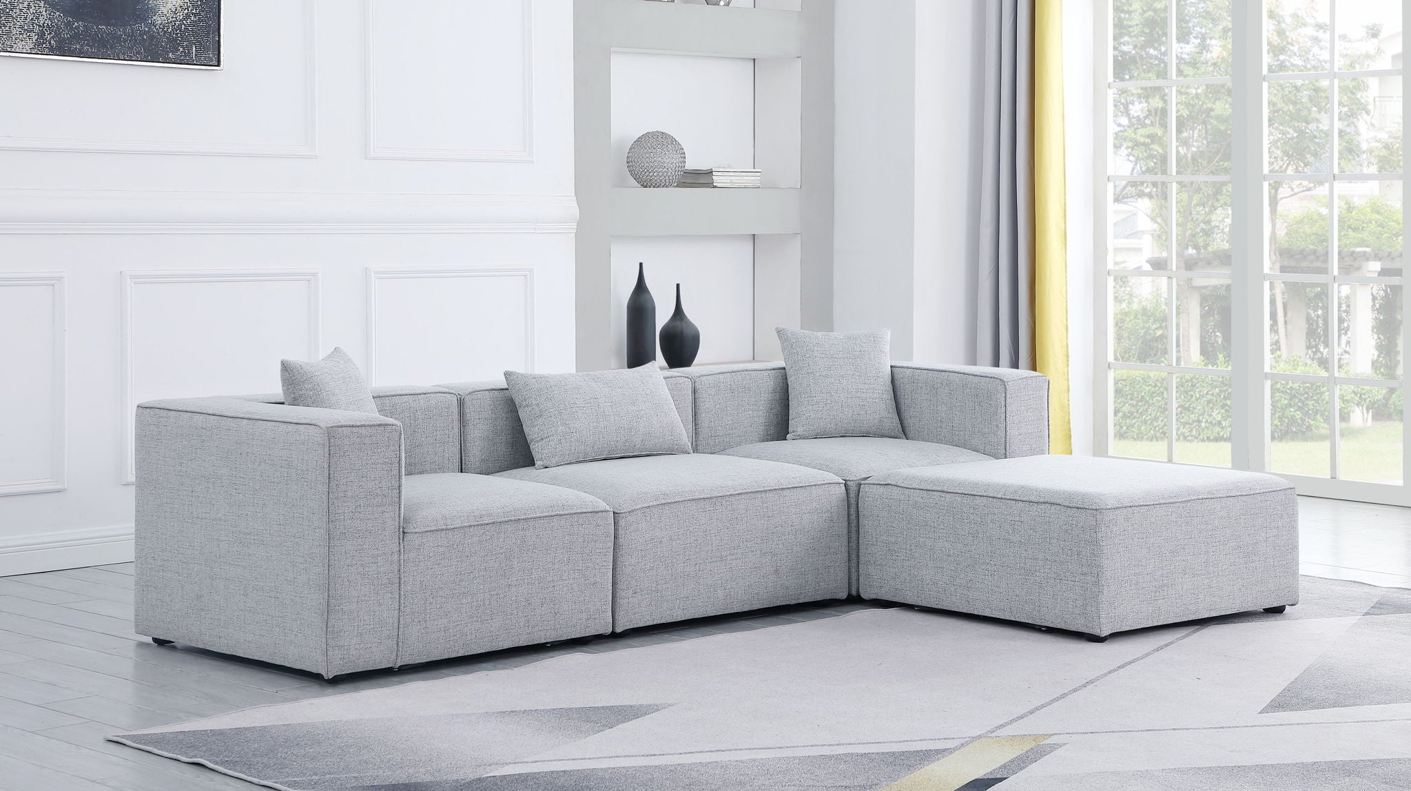 Cube - Linen 4 Piece Modular Sectional With Chaise - Urban Living Furniture (Los Angeles, CA)