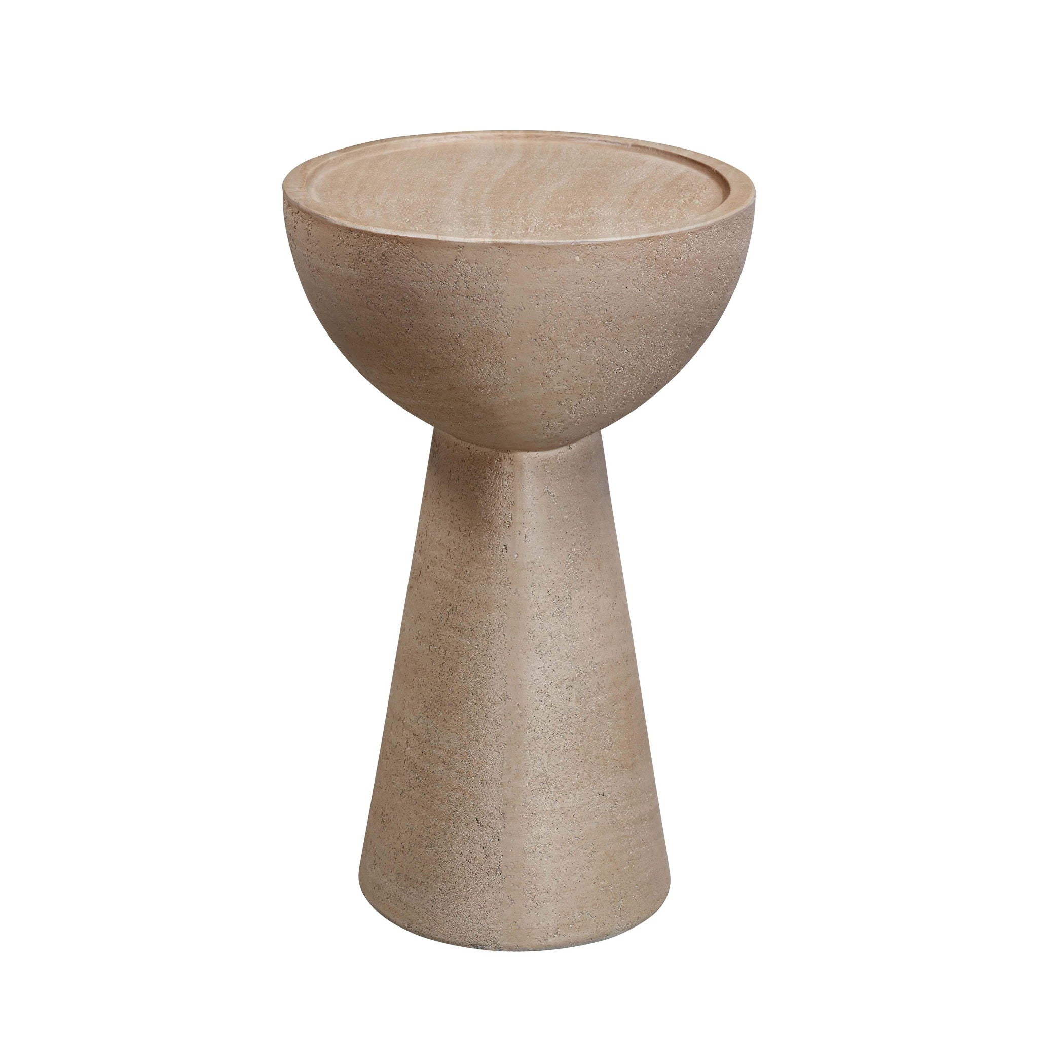Eclipse - Textured Faux Travertine Indoor / Outdoor Side Table - Beige - Urban Living Furniture (Los Angeles, CA)