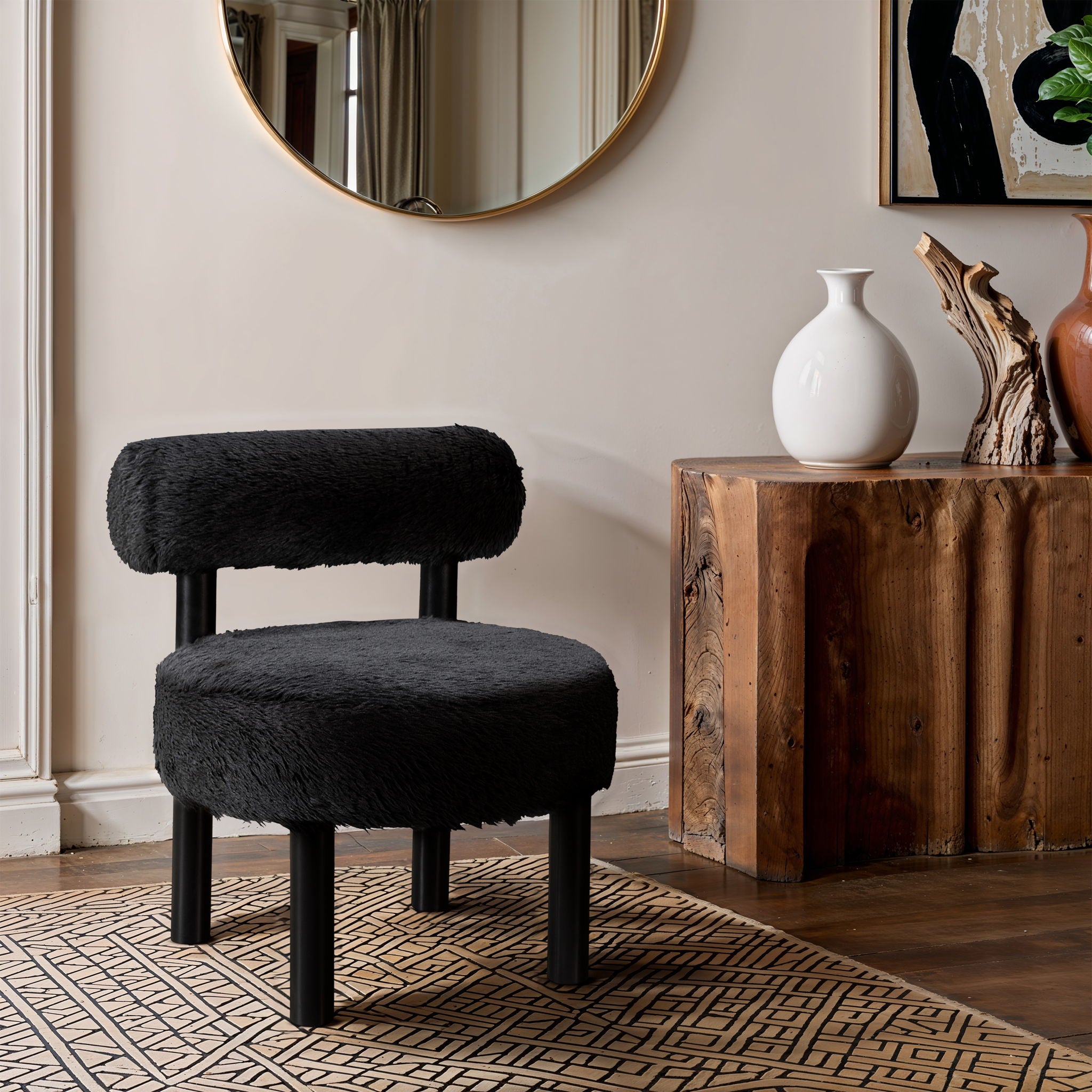 Ambre - Vegan Shearling Fabric Upholstered Accent Chair - Urban Living Furniture (Los Angeles, CA)