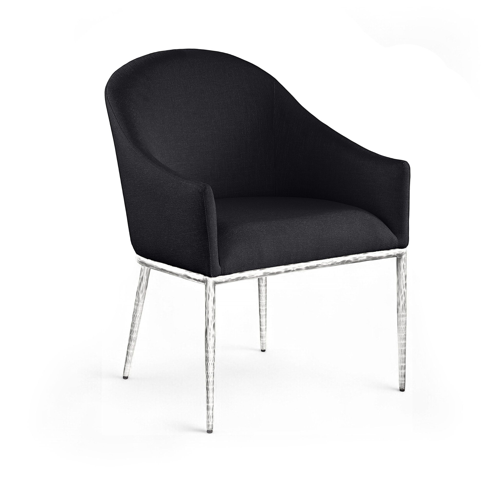 Ferro - Upholstered Dining Arm Chair With Brushed Silver Legs