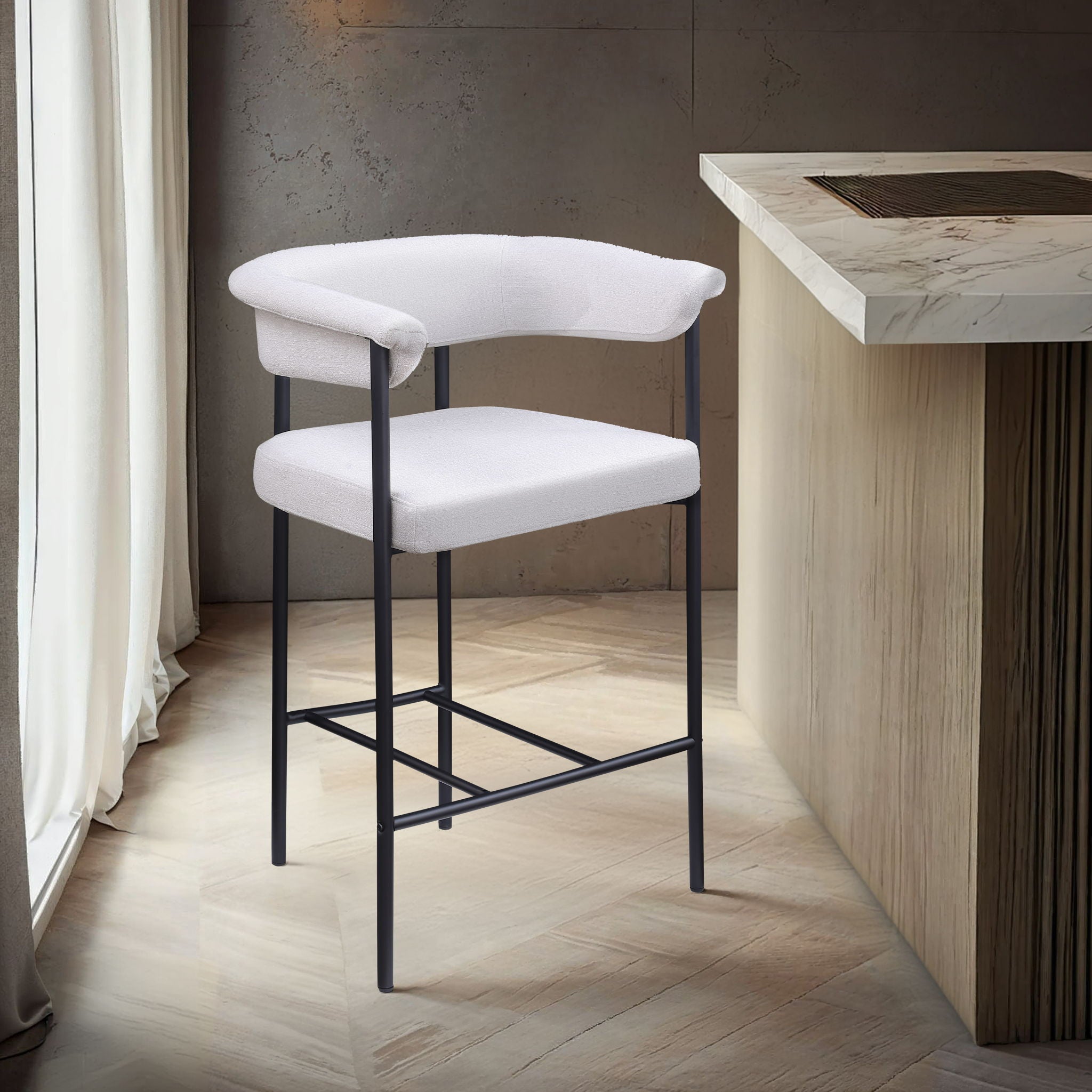 Malin - Linen Counter Stool (Set of 2) - Urban Living Furniture (Los Angeles, CA)