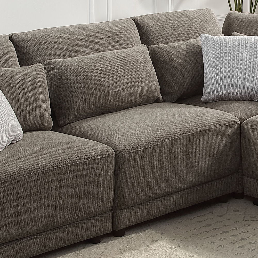 Rylie - Modular Armless Chair With Pillow - Brown Linen - Urban Living Furniture (Los Angeles, CA)