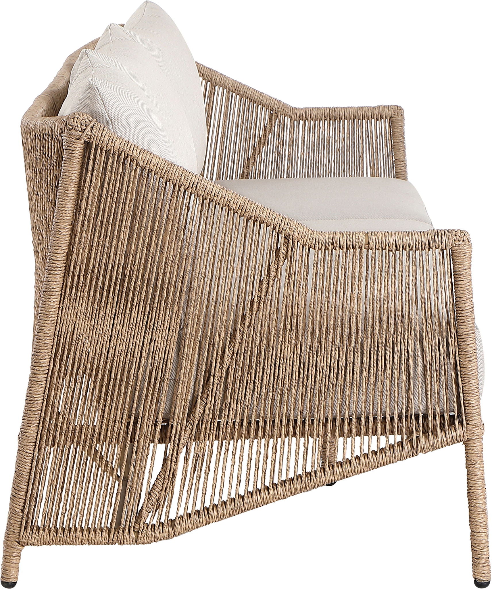 Coastline - Olefin Water Resistant Fabric And Wicker Outdoor Patio Sofa - Beige - Urban Living Furniture (Los Angeles, CA)