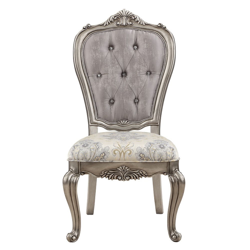 Ariadne - Side Chair (Set of 2) - Velvet & Antique Platinum - Urban Living Furniture (Los Angeles, CA)