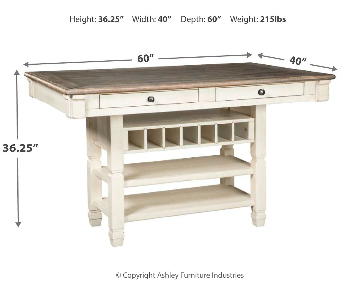 Bolanburg - Beige - Rectangular Dining Room Counter Table - Urban Living Furniture (Los Angeles, CA)