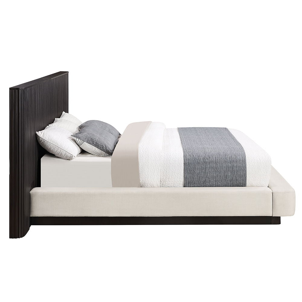 Clayten - Eastern King Bed - Beige Linen & Espresso - Urban Living Furniture (Los Angeles, CA)