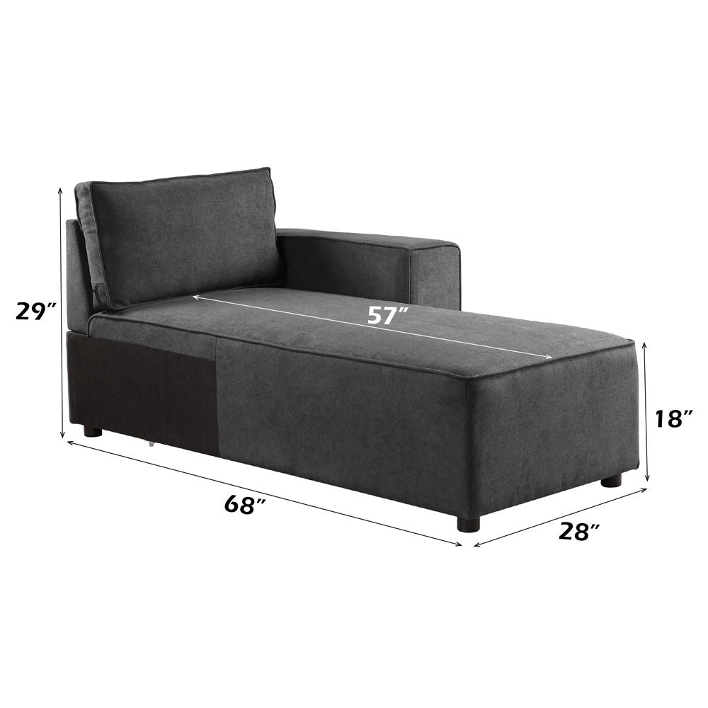 Silvester - Modular Chaise With 2 Pillows - Gray Fabric - Urban Living Furniture (Los Angeles, CA)