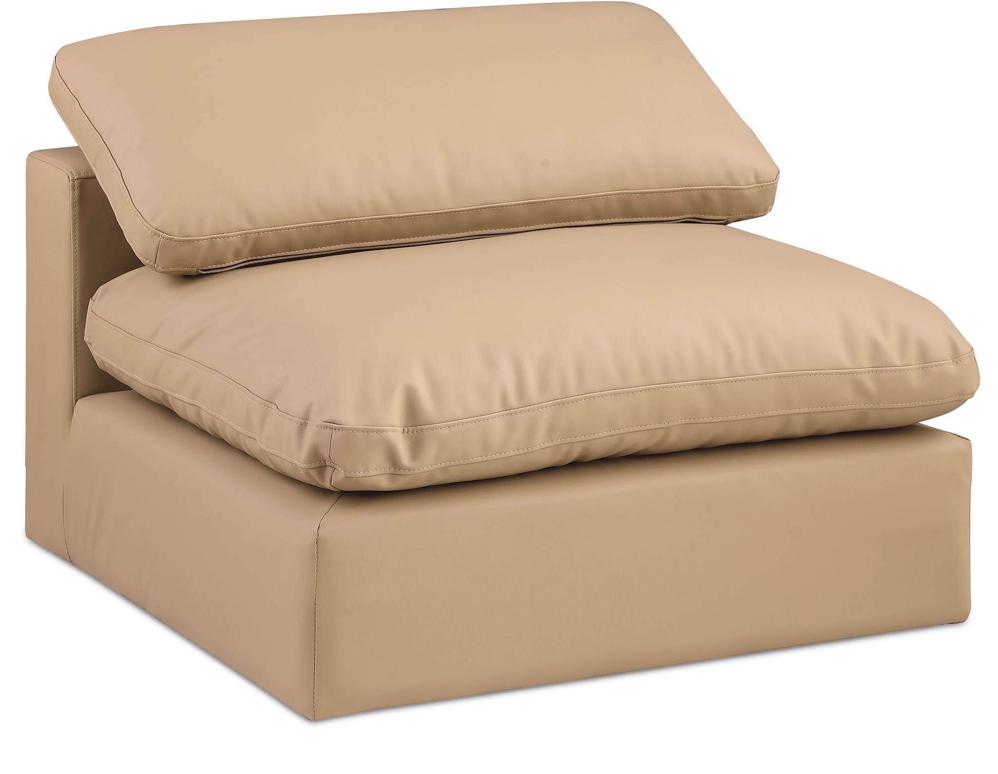 Comfy - Faux Leather Armless Chair - Tan - Urban Living Furniture (Los Angeles, CA)