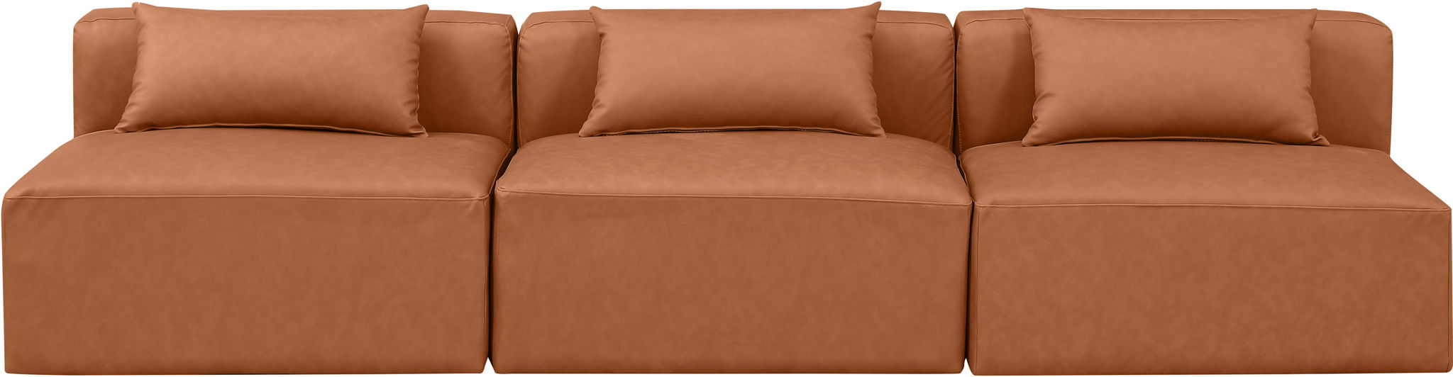 Cube - Modular 3 Piece Armless Sofa - Cognac - Urban Living Furniture (Los Angeles, CA)
