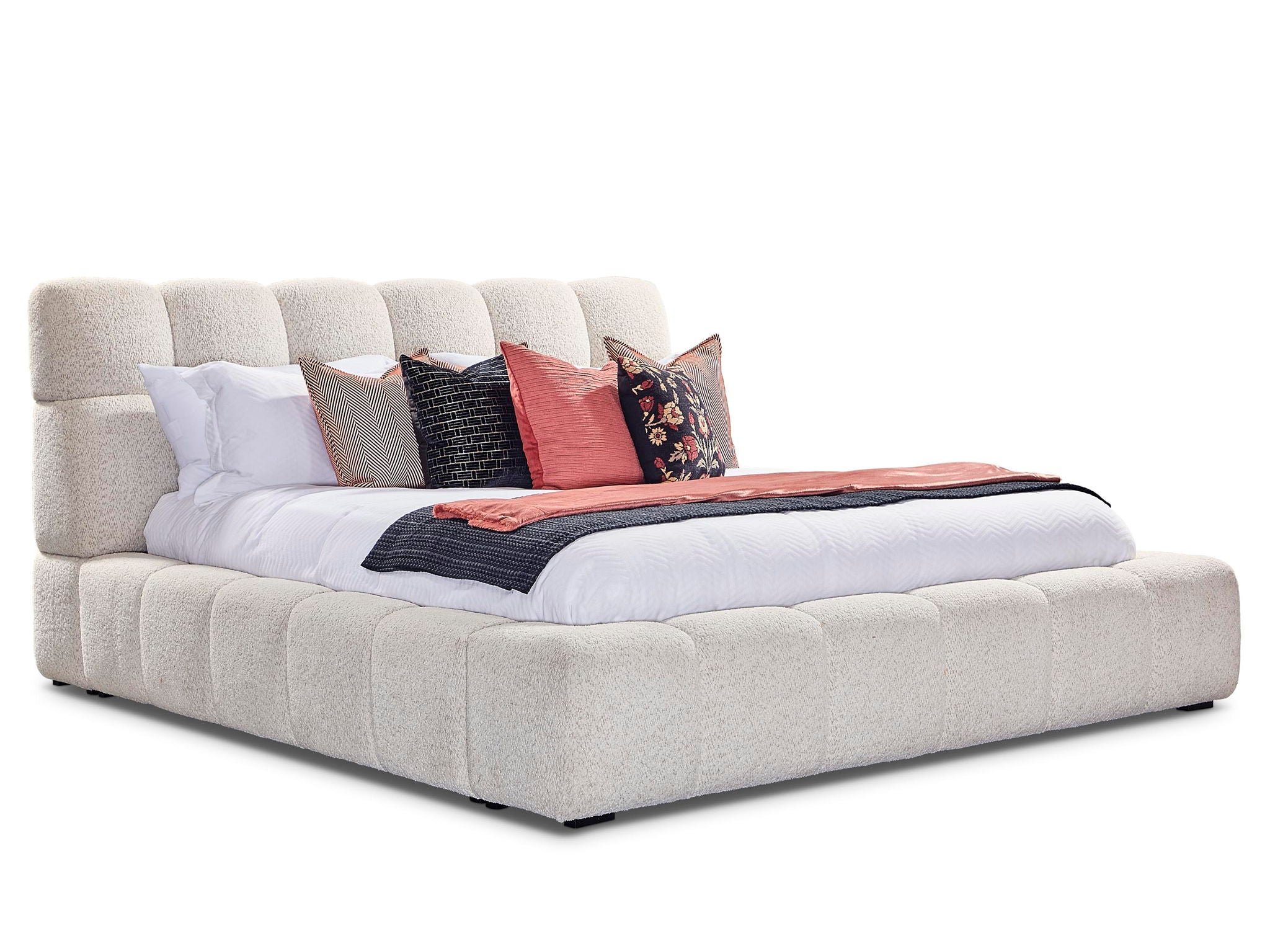 Escape - Fluffy River Rock Upholstered Bed - Urban Living Furniture (Los Angeles, CA)