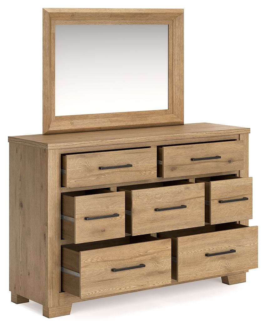 Galliden - Light Brown - Dresser And Mirror - Urban Living Furniture (Los Angeles, CA)