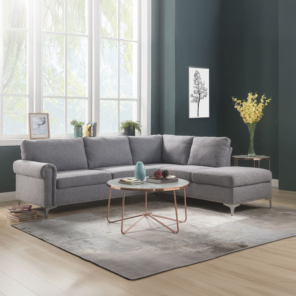 Melvyn - Sectional Sofa - Gray Fabric - Urban Living Furniture (Los Angeles, CA)