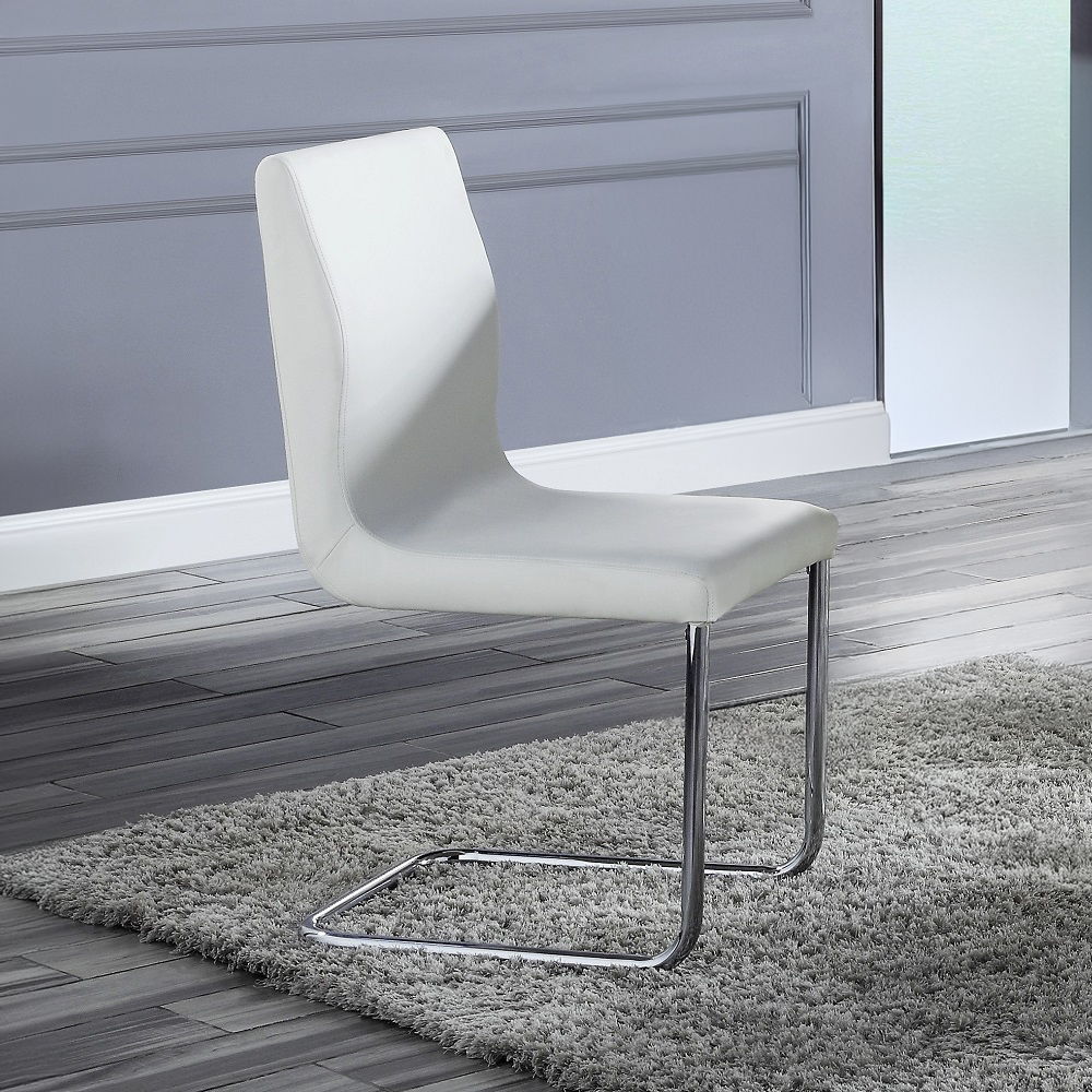Palton - Side Chair (Set of 2) - White Synthetic Leather & Chrome - Urban Living Furniture (Los Angeles, CA)