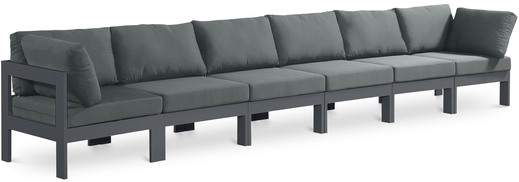 Nizuc - Outdoor Patio 6 Seat Modular Sofa With Gray Frame - Urban Living Furniture (Los Angeles, CA)