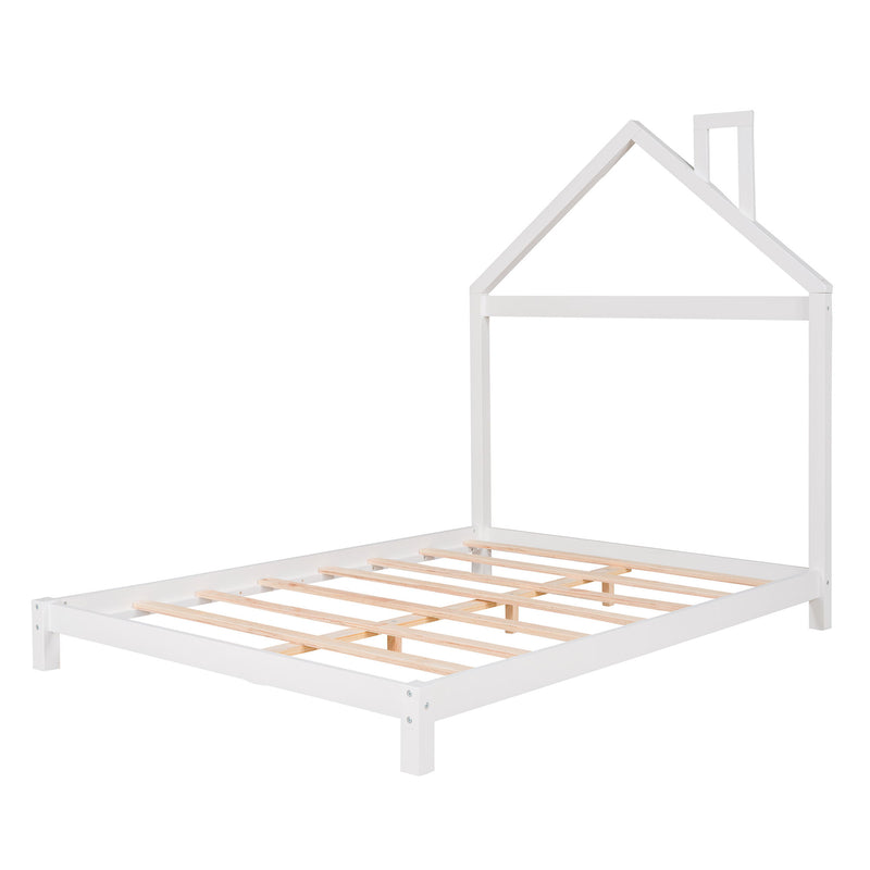 Platform Bed With House Shaped Headboard