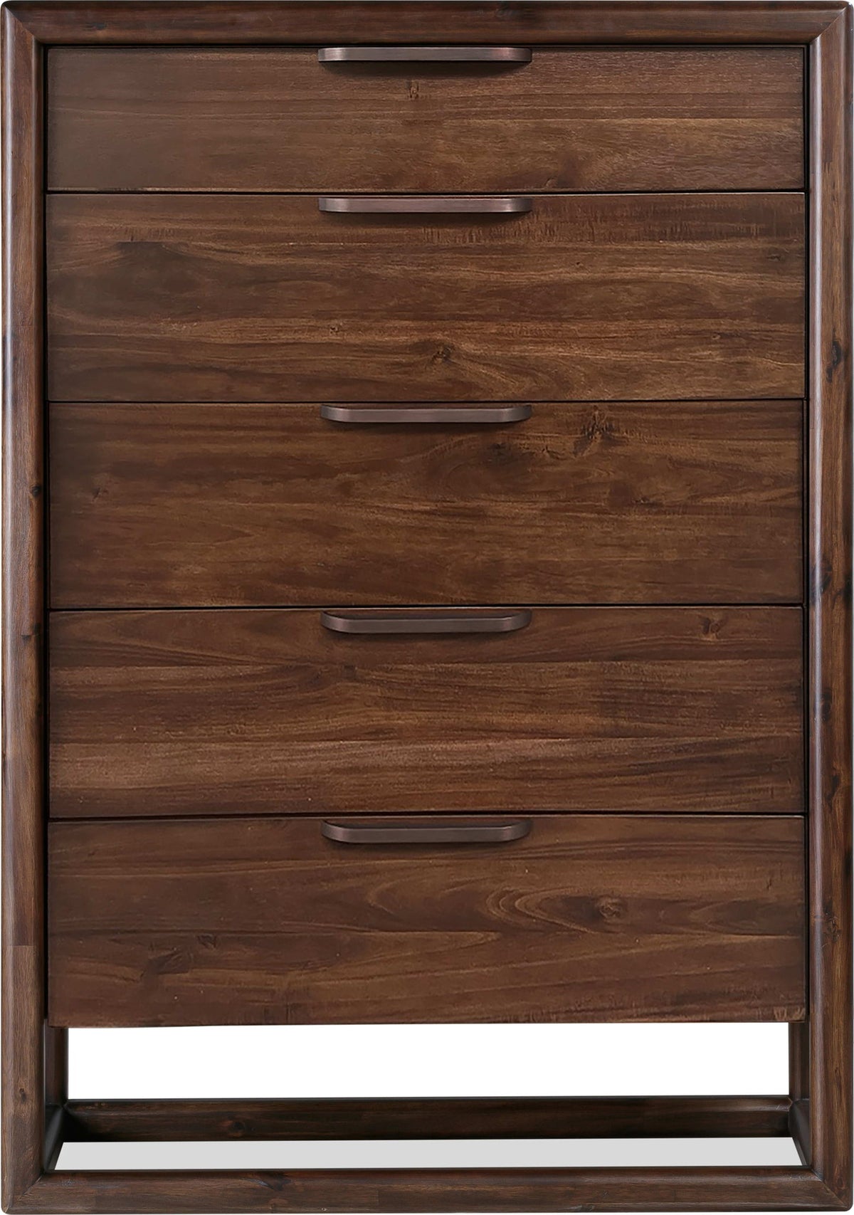 Sol - Five Drawer Acacia Wood Chest - Brown Spice