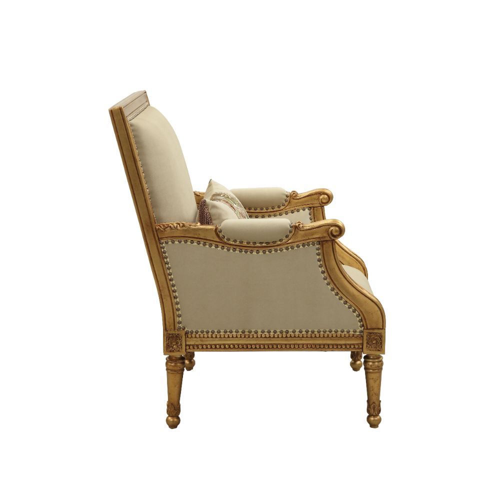 Daesha - Accent Chair - Tan Flannel & Antique Gold - Urban Living Furniture (Los Angeles, CA)