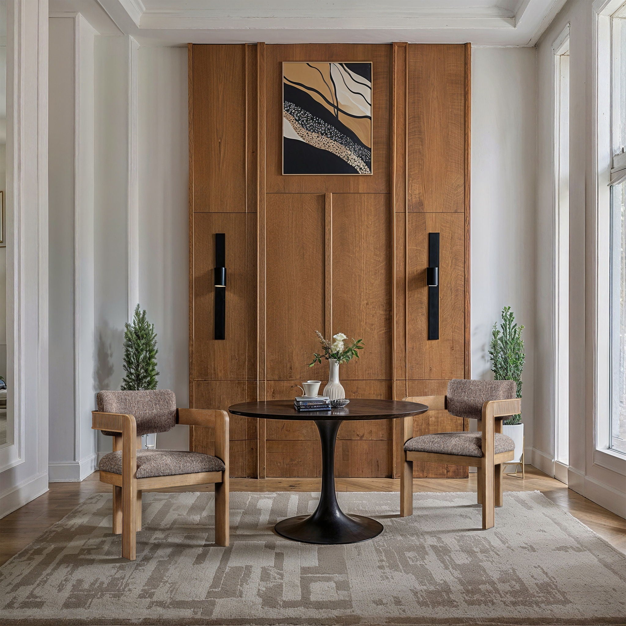 Sacha - Linen Dining Chair With Natural Base (Set of 2) - Urban Living Furniture (Los Angeles, CA)