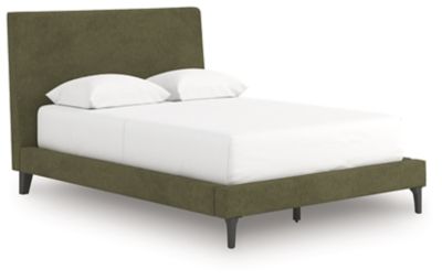Chirason - Sage Green - Queen Upholstered Bed With Roll Slats