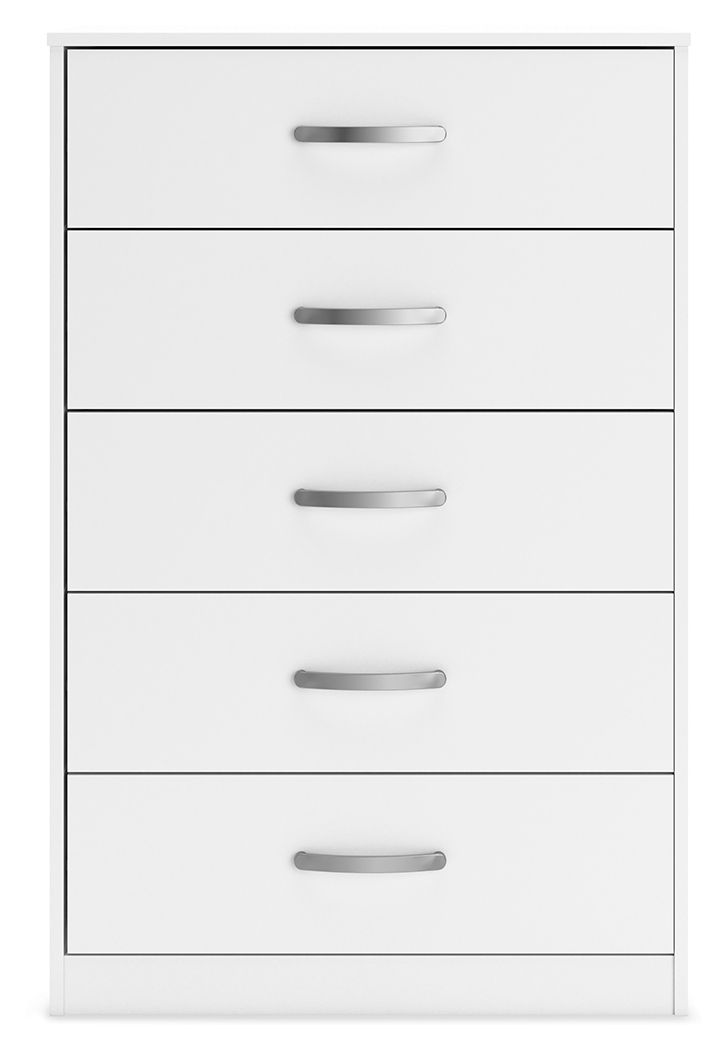 Flannia - White - Five Drawer Chest - 46" Height - Urban Living Furniture (Los Angeles, CA)