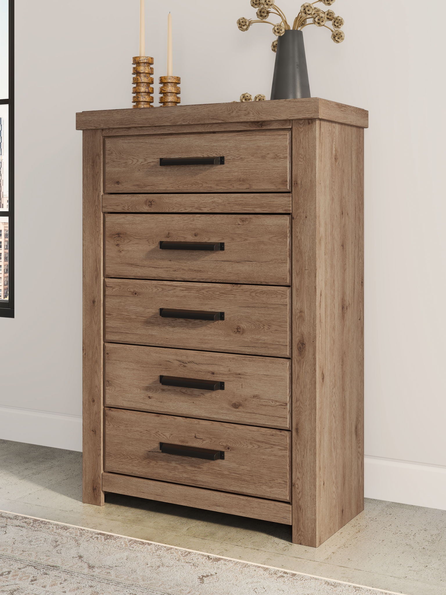 Oliandon - Five Drawer Chest - Light Brown - Urban Living Furniture (Los Angeles, CA)