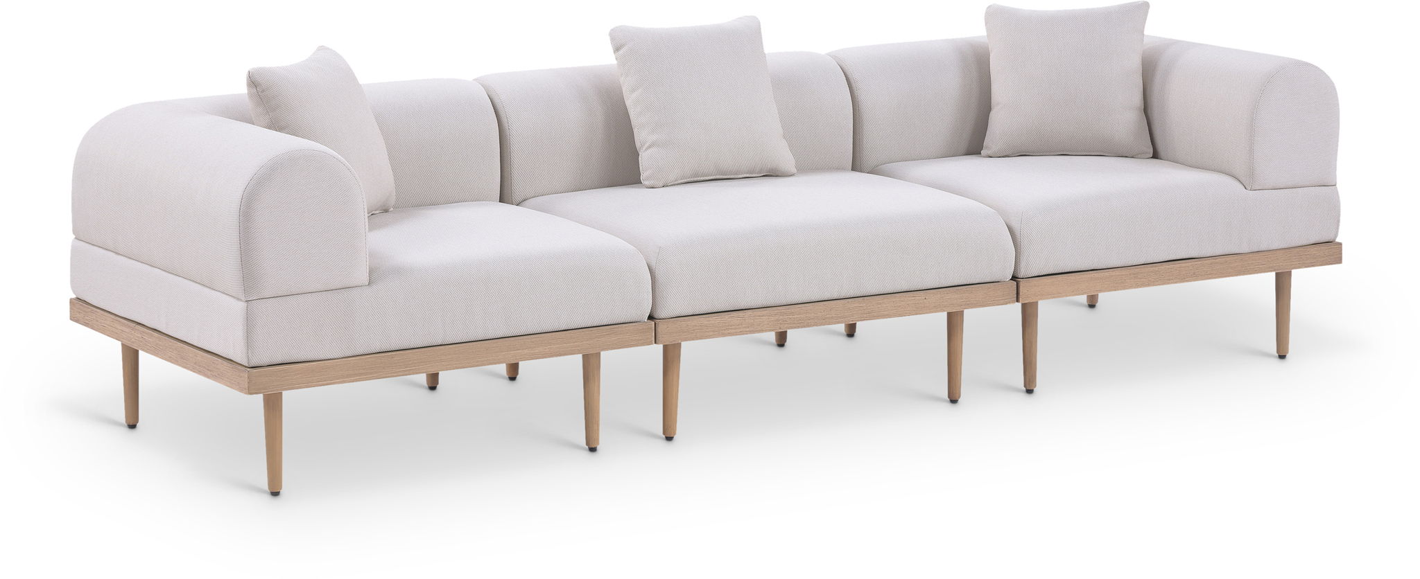 Laguna - 3 Piece Resilient Water Resistant Fabric 106.5" Upholstered Outdoor Patio Modular Sofa - Urban Living Furniture (Los Angeles, CA)