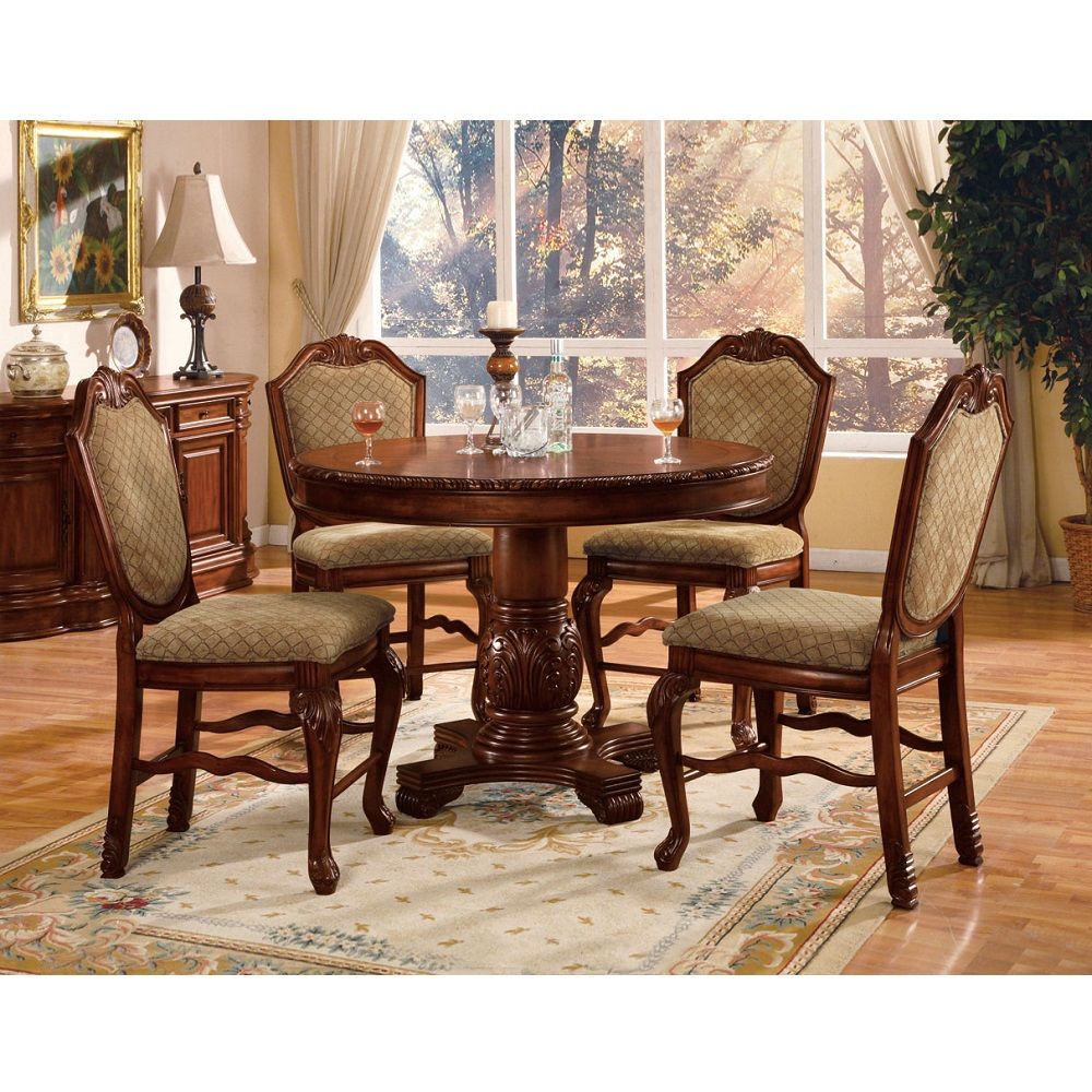 Chateau De Ville - Counter Height Chair (Set of 2) - Fabric & Cherry - Urban Living Furniture (Los Angeles, CA)