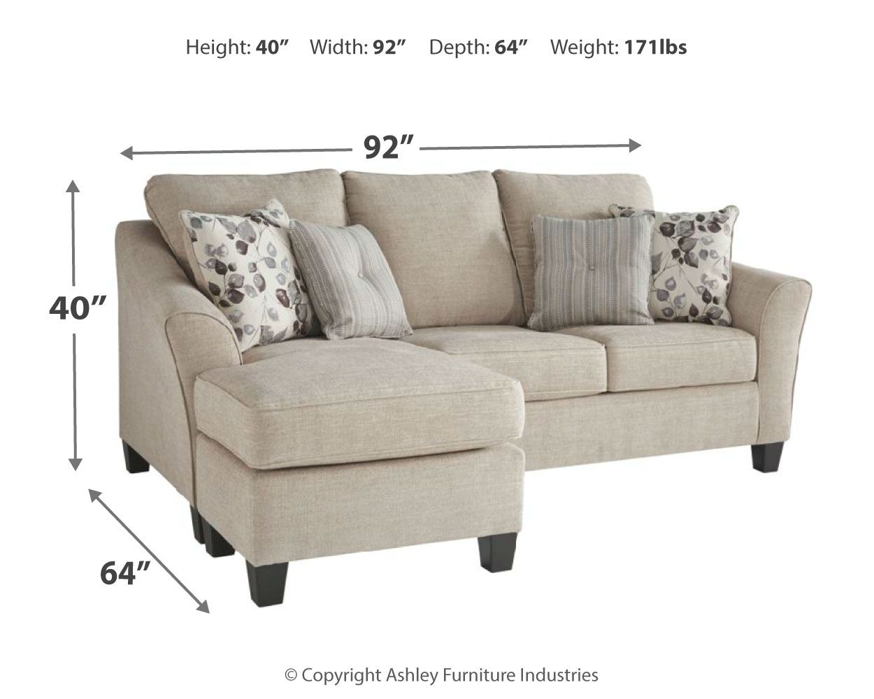 Abney - Driftwood - Sofa Chaise - Urban Living Furniture (Los Angeles, CA)