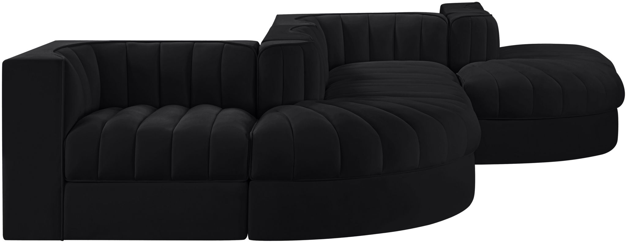 Rummi - Rounded Velvet Performance Fabric Upholstered 6 Piece Modular Sectional - Urban Living Furniture (Los Angeles, CA)