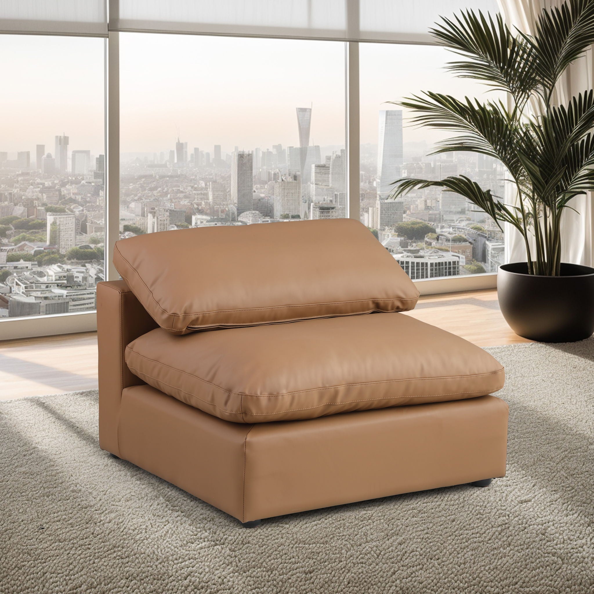 Comfy - Faux Leather Armless Chair - Urban Living Furniture (Los Angeles, CA)