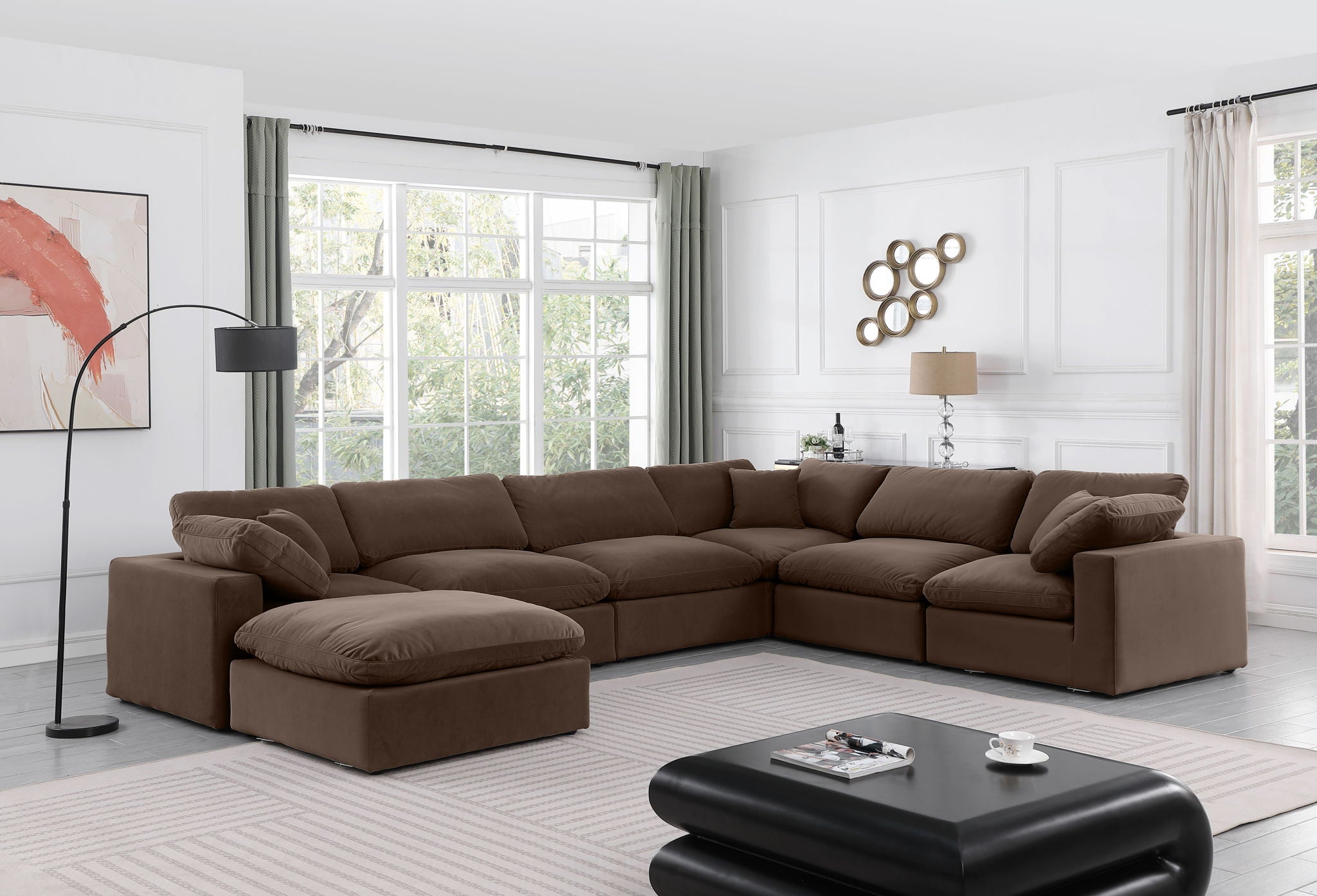 Comfy - 7 Piece Velvet Modular Sectional With Chaise - Urban Living Furniture (Los Angeles, CA)