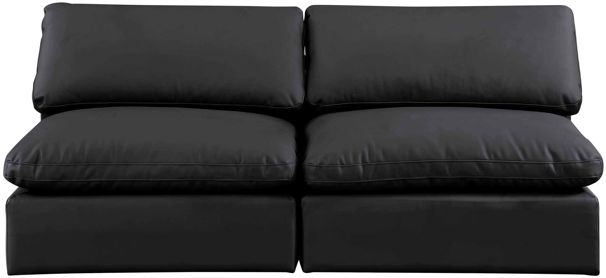 Comfy - Faux Leather Modular Armless Sofa 2 Seats