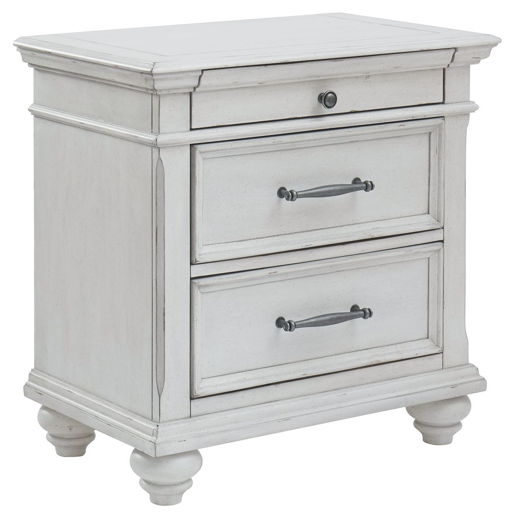Kanwyn - Whitewash - Three Drawer Night Stand - Urban Living Furniture (Los Angeles, CA)