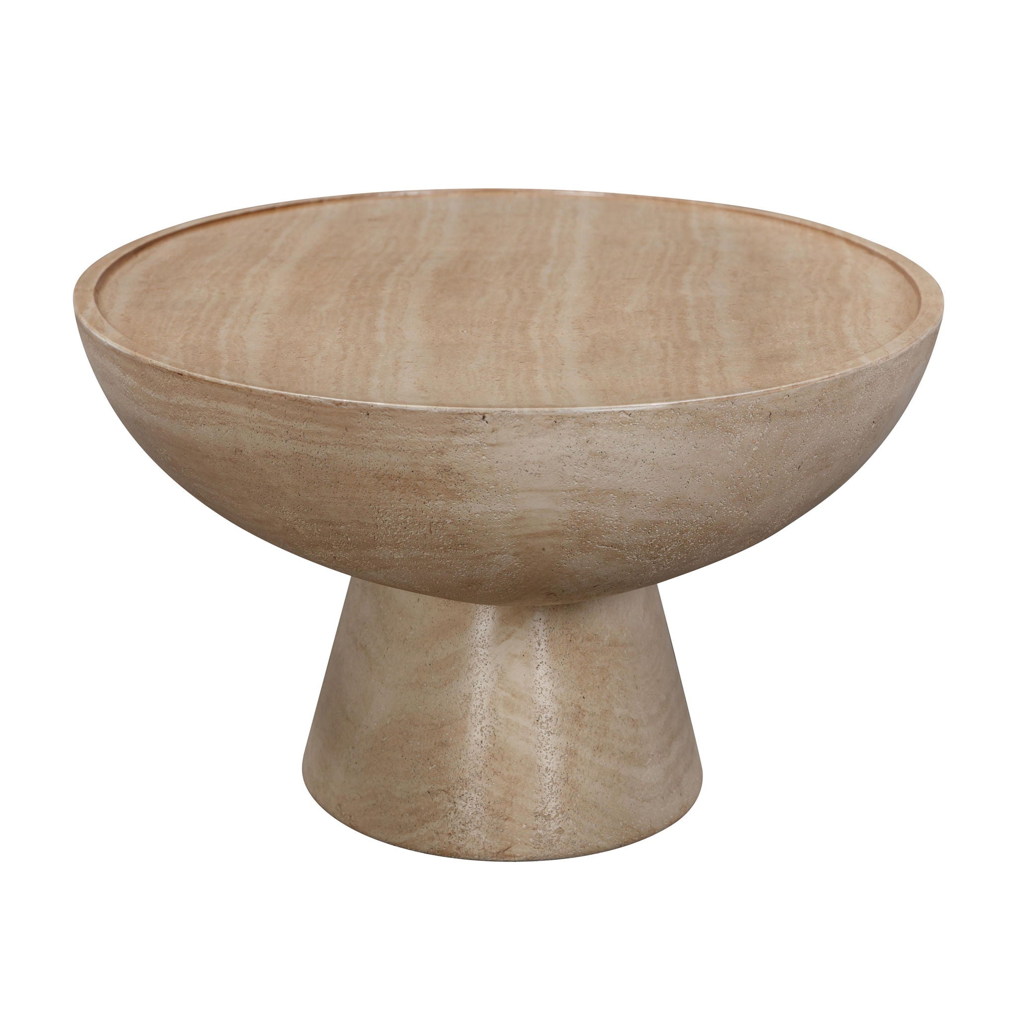 Eclipse - Textured Faux Travertine Indoor / Outdoor Coffee Table - Beige - Urban Living Furniture (Los Angeles, CA)