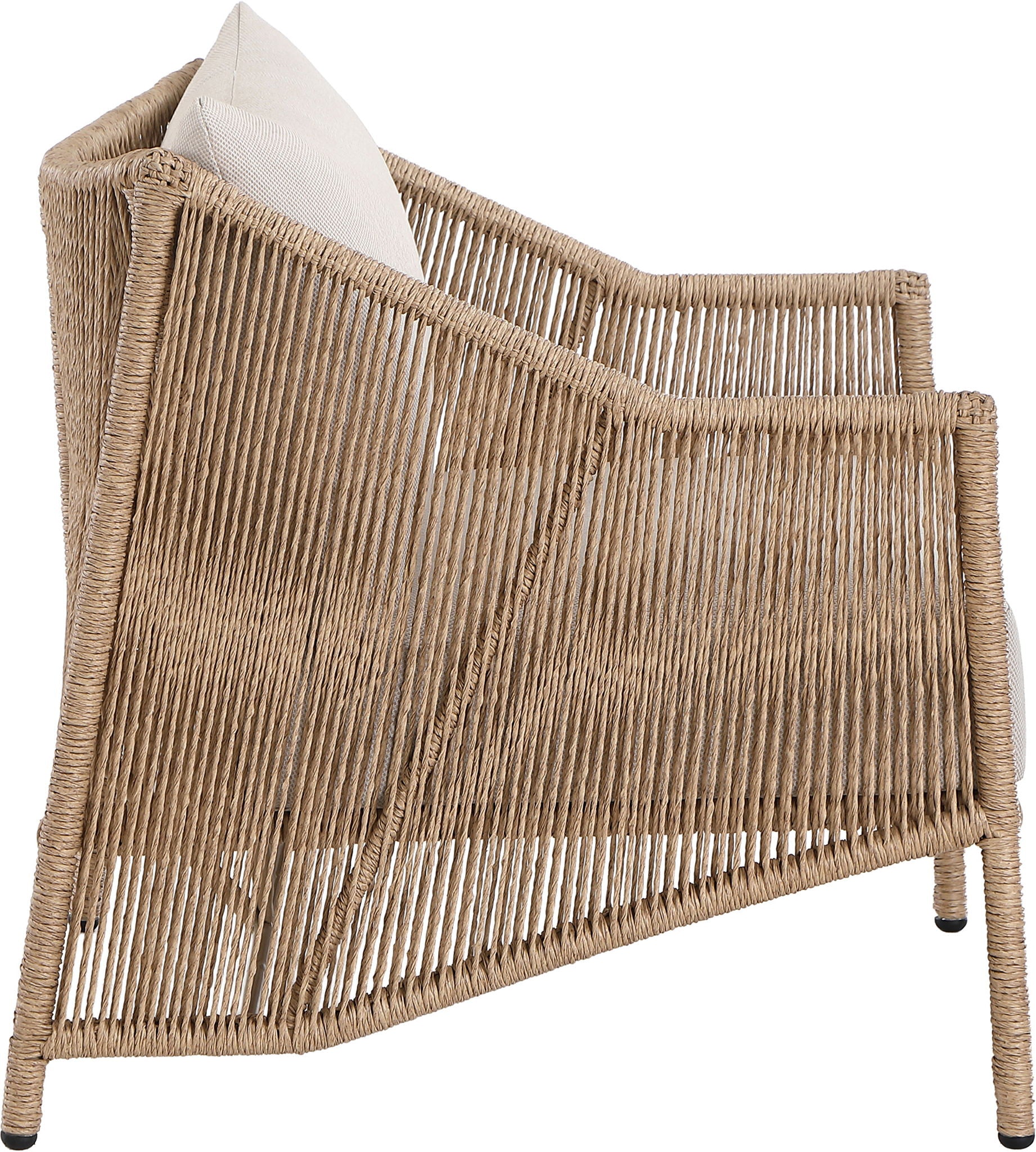 Coastline - Olefin Water Resistant Fabric And Wicker Outdoor Patio Accent Chair - Beige - Urban Living Furniture (Los Angeles, CA)