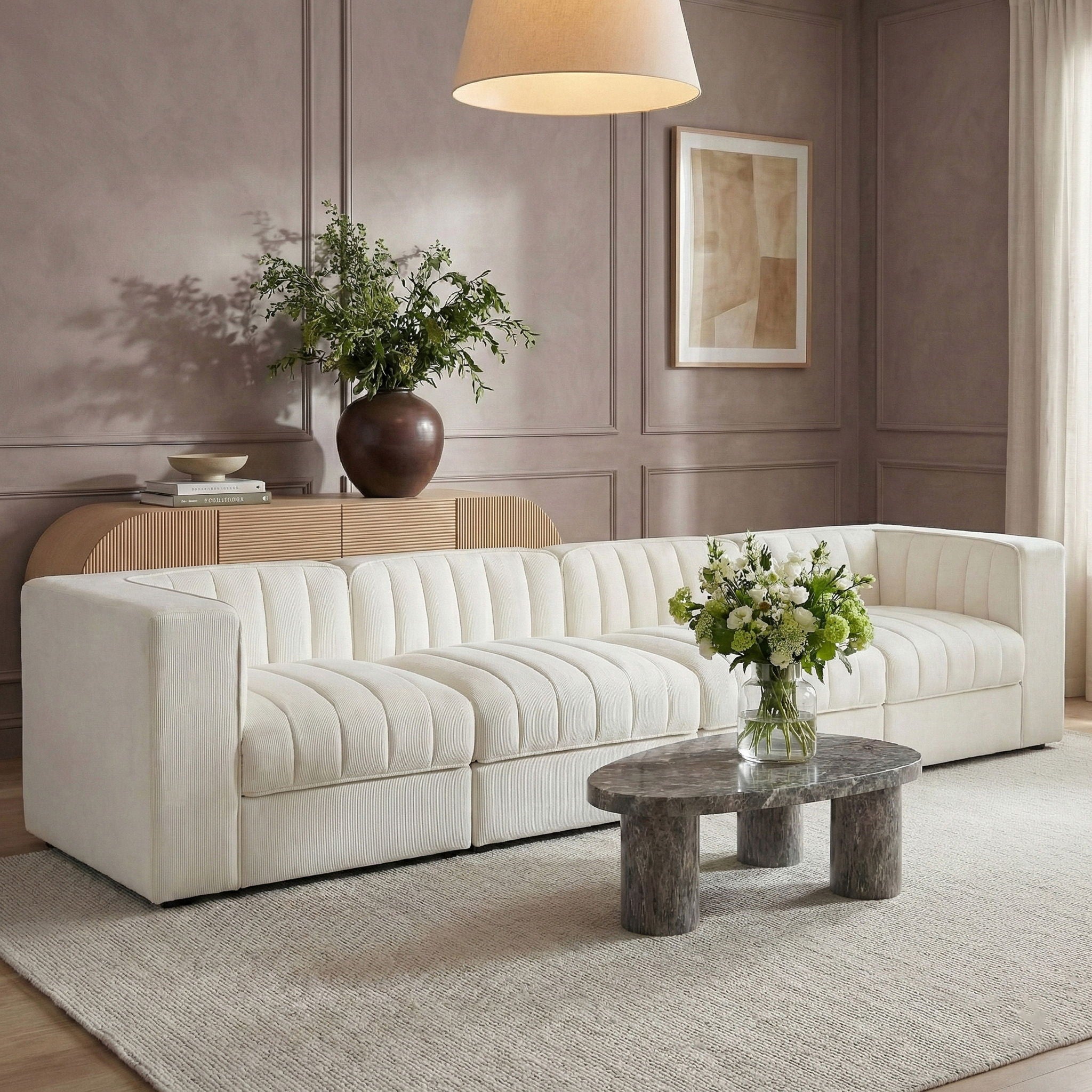 Rummi - Velvet Performance Fabric Upholstered 4 Piece Modular Sofa - Urban Living Furniture (Los Angeles, CA)