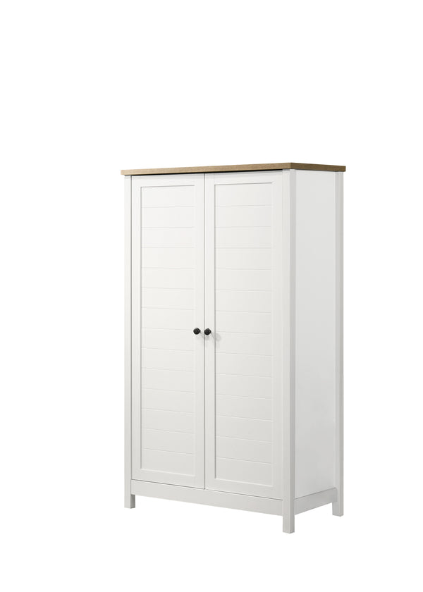 Claire - Storage Cabinet With Oak Accent Finish And Framed Slatted Panel Design - White - Urban Living Furniture (Los Angeles, CA)
